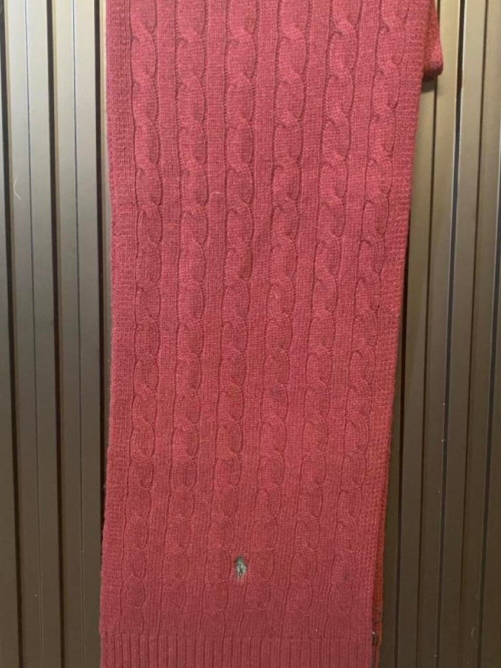 Polo Ralph Lauren Red Cable Knit Scarf